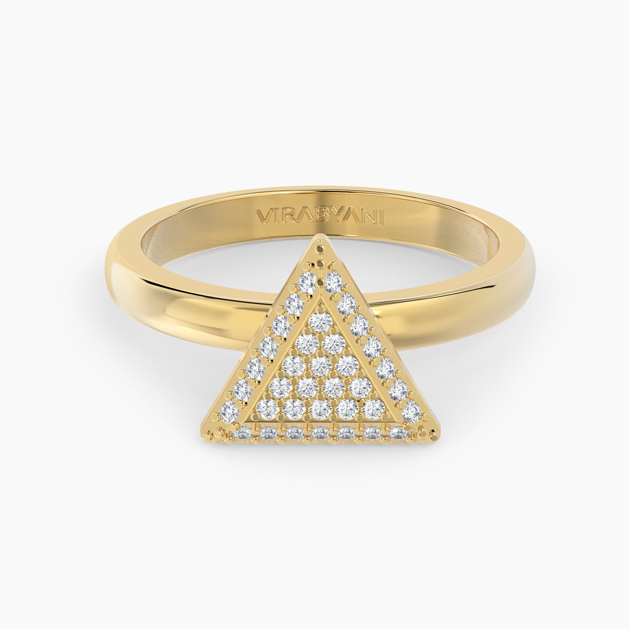Triangle Shaped AMoré Pavé Ring With 0.45ct. Diamonds-VIRABYANI